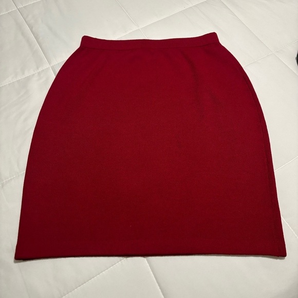 St. John Collection Dresses & Skirts - ST. JOHN RED KNIT SKIRT SIZE 10